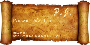Pascus Júlia névjegykártya